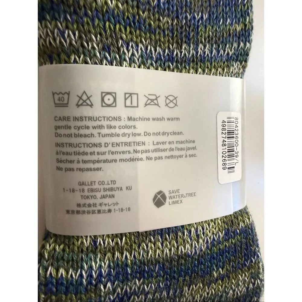 Anonymous ISM Socks Crew Made in Japan Cashmere Blend One Size Fits Most